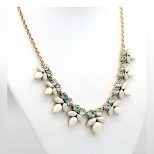J. Crew Gold and Cream Floral Necklace